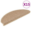 Vidaxl trapmatten zelfklevend 15 st sisal-look 65x21x4 cm zandkleurig