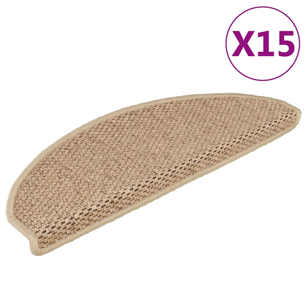 Vidaxl tappetini per autoadesivi 15 St sisal Look 65x21x4 cm color sabbia