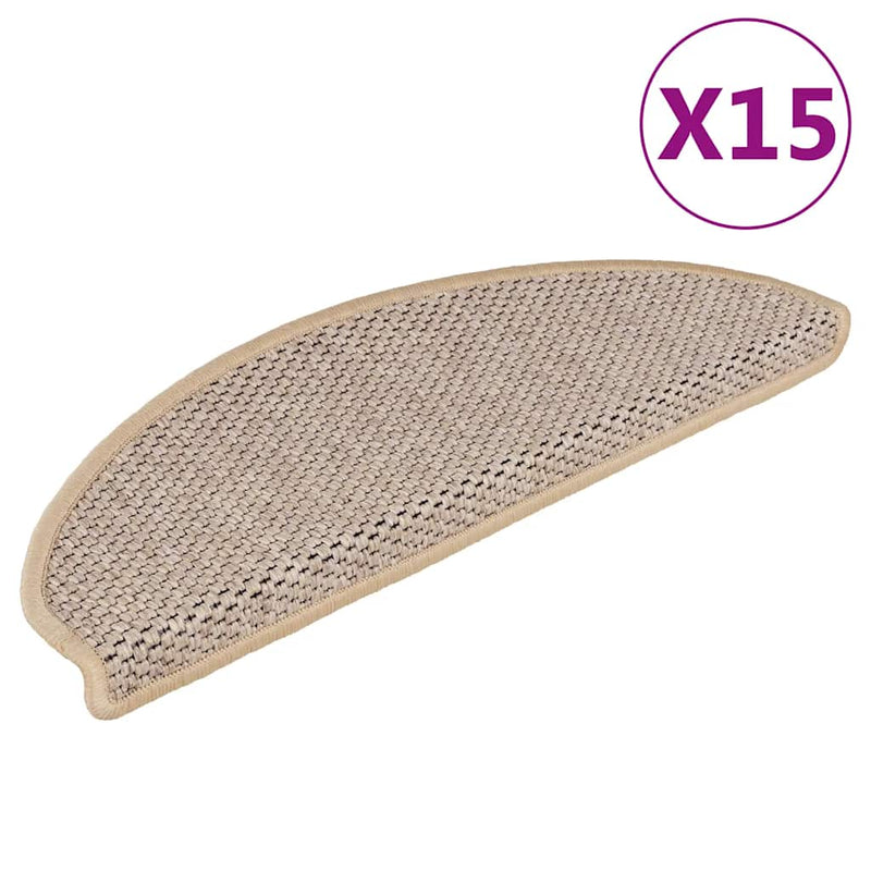 Vidaxl tappetini per autoadesivi 15 St sisal Look 65x21x4 cm Beige