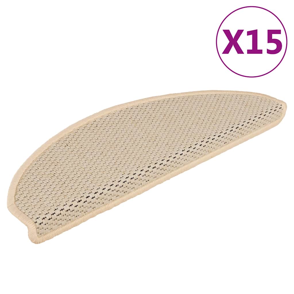 Vidaxl trapmatten zelfklevend 15 st sisal-look 65x21x4 cm berber