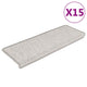 VidaXL tapetes para escaleras autoadhesivos 15 piezas aspecto sisal 65x21x4 cm color platino