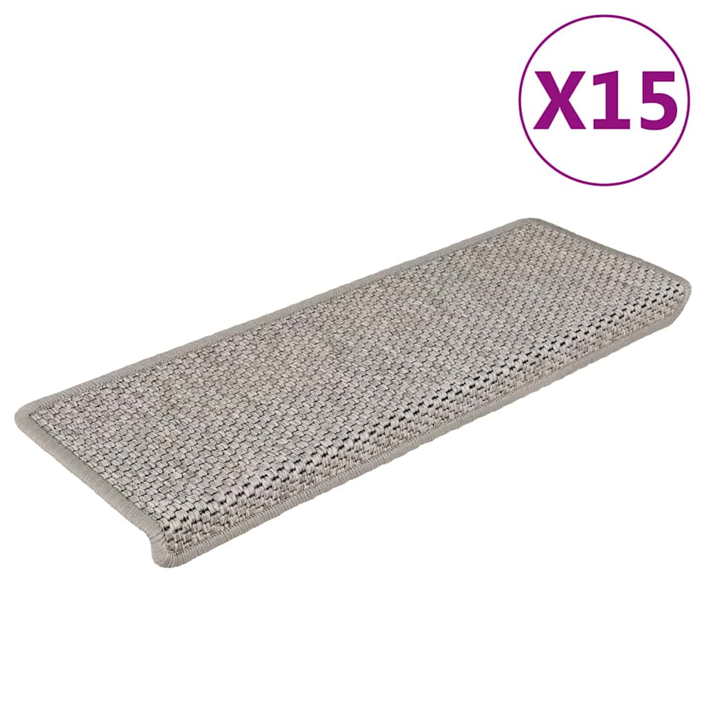Vidaxl tappetini per autoadesivi 15 St sisal look 65x21x4cm color argento