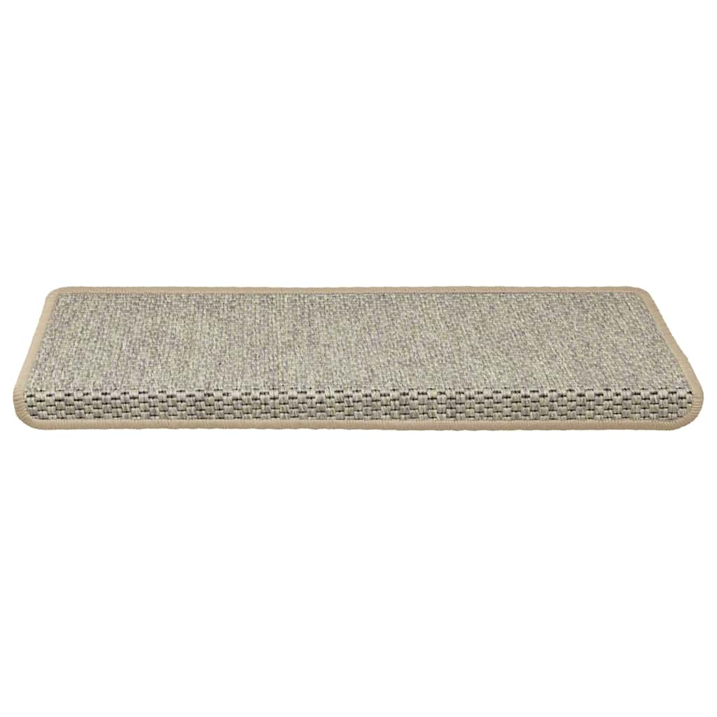 VidaXL Tappetini per scale autoadesivi 15 pezzi aspetto sisal 65x21x4 cm verde