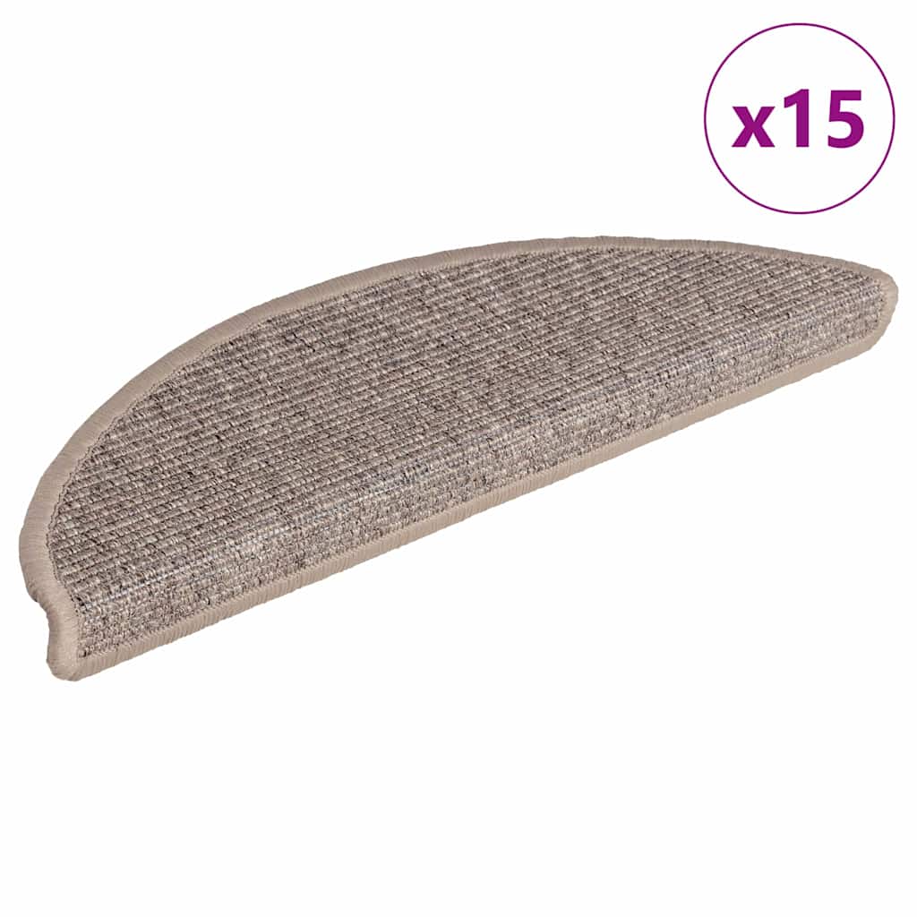 Esteras de escalera de Vidaxl autoadhesivo 15 st 56x17x3 cm beige oscuro