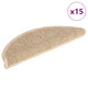 Vidaxl tappetini per autoadesivo 15 st 56x17x3 cm beige