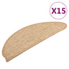 Esteras de escalera de Vidaxl autoadhesivo 15 st 56x17x3 cm marrón claro