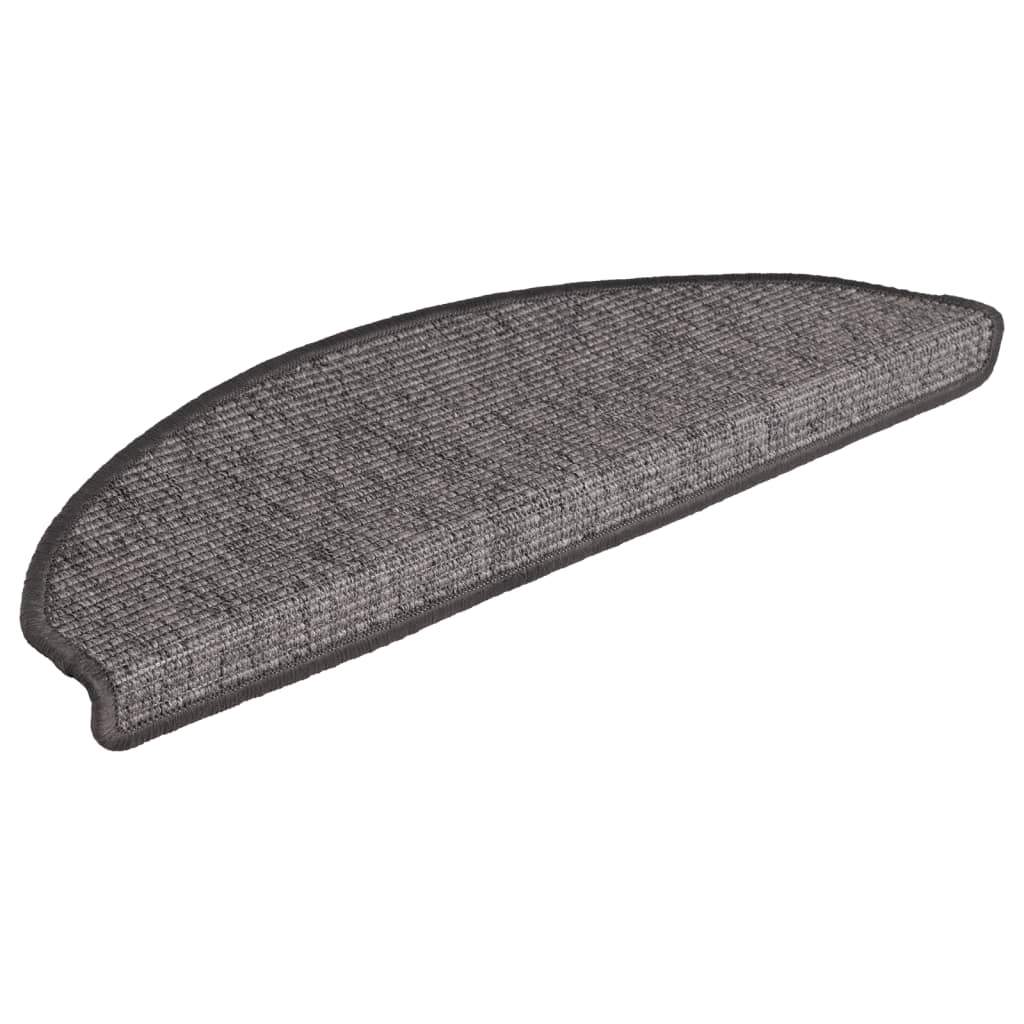 Vidaxl trapmatten 15 st 65x21x4 cm beige en grijs halfrond groot