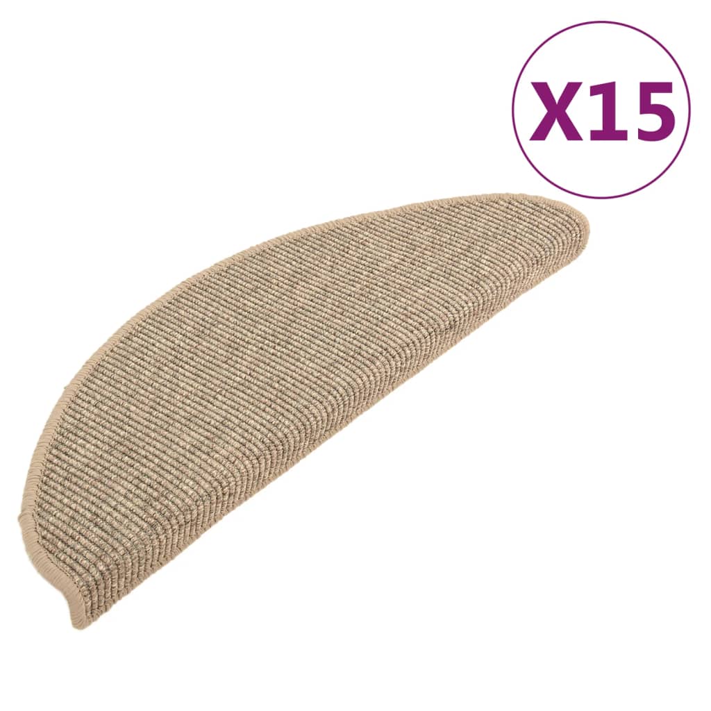 Esteras de escalera de Vidaxl autoadhesivo 15 st 65x21x4 cm beige oscuro