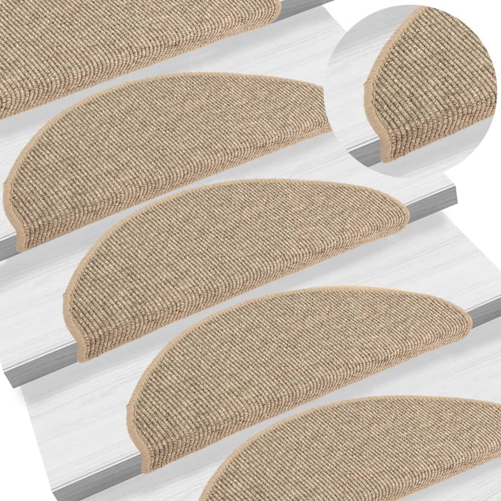 Esteras de escalera de Vidaxl autoadhesivo 15 st 65x21x4 cm beige oscuro