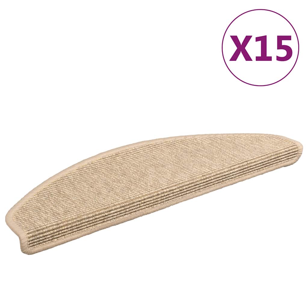 Vidaxl tappetini per autoadesivi 15 St sisal Look 65x21x4 cm beige