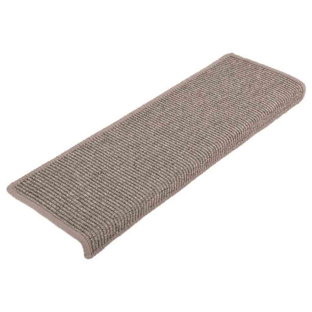 Vidaxx alfombrillas para escaleras 15 uds 65x21x4 cm borde rectangular beige oscuro