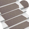 Vidaxx alfombrillas para escaleras 15 uds 65x21x4 cm borde rectangular beige oscuro