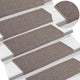 Vidaxx alfombrillas para escaleras 15 uds 65x21x4 cm borde rectangular beige oscuro