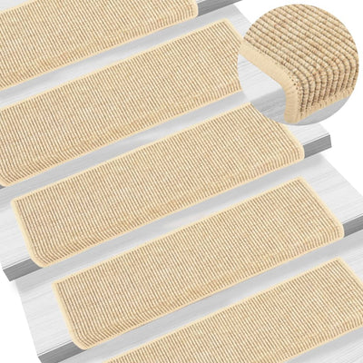 Vidaxl tappetini per autoadesivi 15 St sisal Look 65x21x4 cm Beige