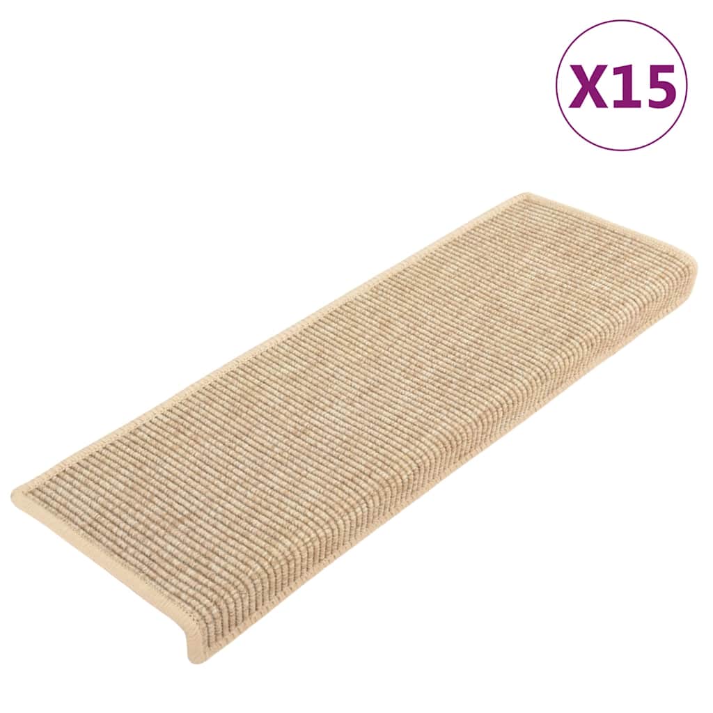 Vidaxl tappetini per autoadesivi 15 St sisal Look 65x21x4 cm Beige