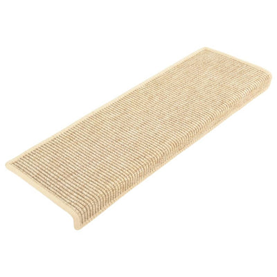 Esteras de escalera de Vidaxl autoadhesivas 15 SISAL SISAL 65X21X4 cm beige ligero