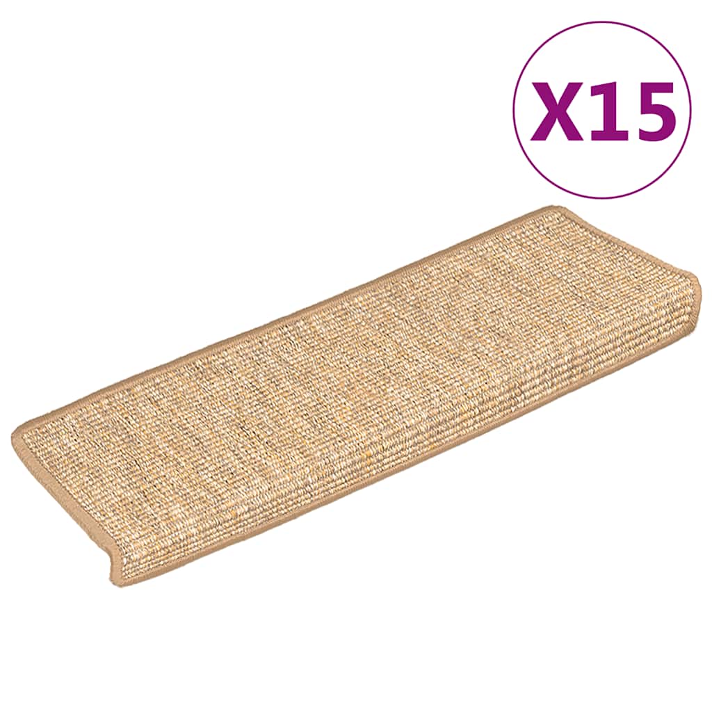 Vidaxl tappetini per autoadesivo 15 st 65x21x4 cm marrone chiaro