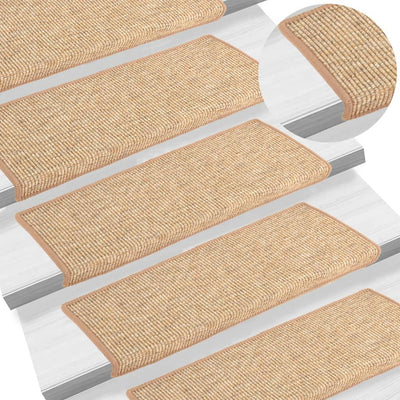 Esteras de escalera de Vidaxl autoadhesivo 15 st 65x21x4 cm marrón claro