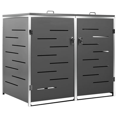 Archiviazione contenitore Vidaxl Double 138x77.5x112.5 cm in acciaio inossidabile