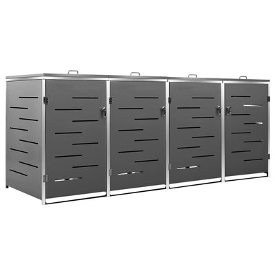 VIDAXL Container Storage quattro -Double 276.5x77.5x112.5 cm in acciaio inossidabile
