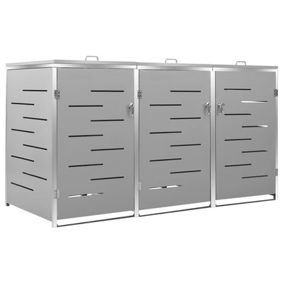 Almacenamiento de contenedores Vidaxl Triple 207x77.5x112.5 cm de acero inoxidable