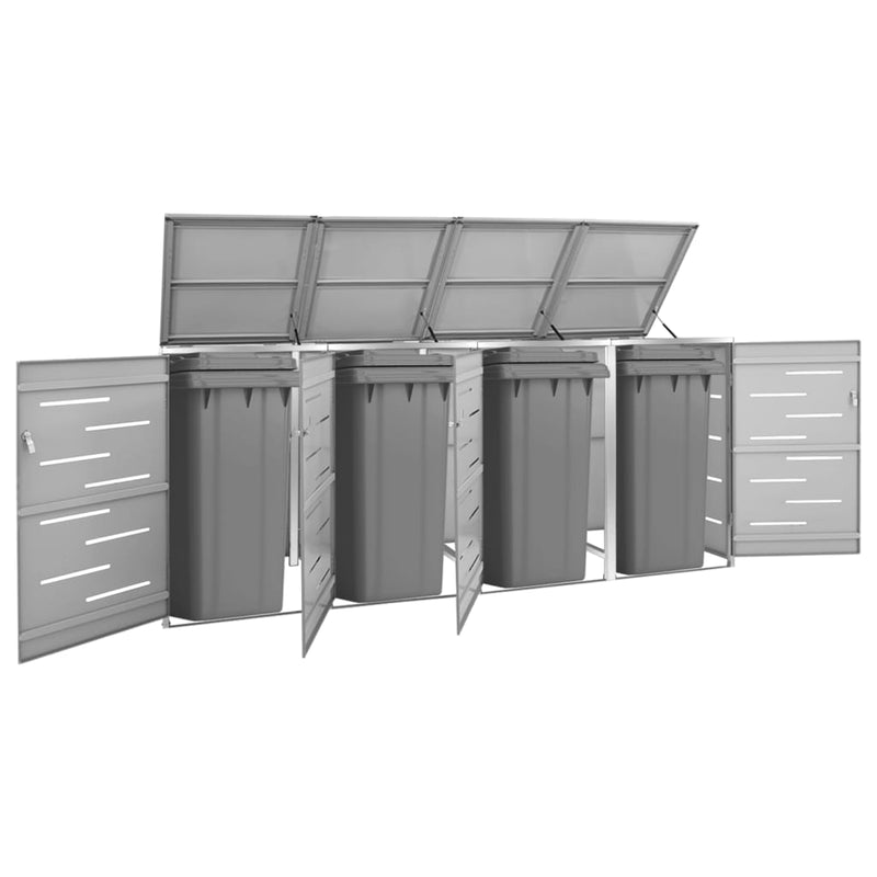 VIDAXL Container Storage quattro -Double 276.5x77.5x112.5 cm in acciaio inossidabile