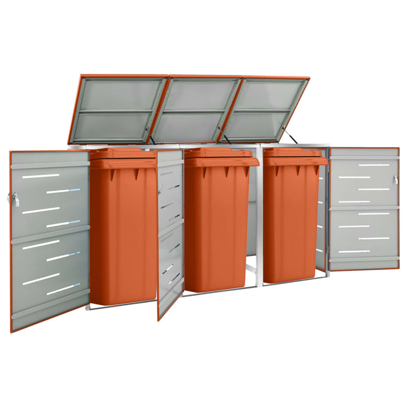 VIDAXL Container Storage Triple 207x77.5x112.5 cm in acciaio inossidabile