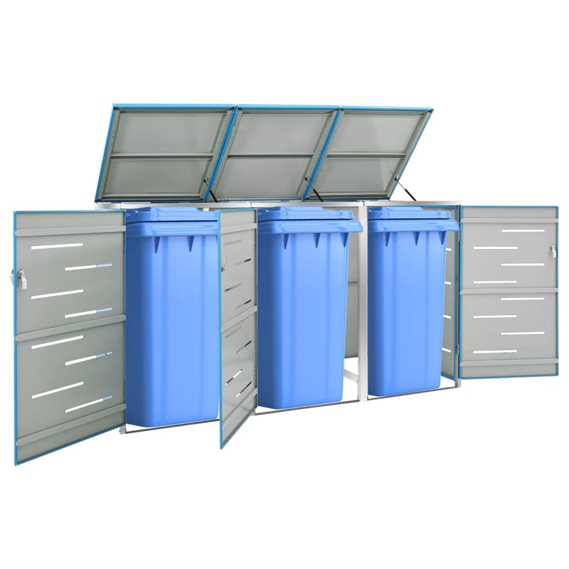 VIDAXL Container Storage Triple 207x77.5x112.5 cm in acciaio inossidabile
