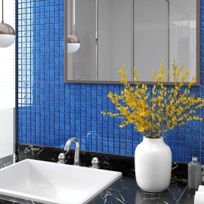 Piastrelle a mosaico Vidaxl 11 st 30x30 cm di vetro blu