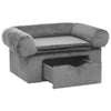 Vidaxl Dog Bank con cassetto 75x50x38 cm Plush Grey