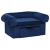 Vidaxl Dog Bank con cassetto 75x50x38 cm peluche blu