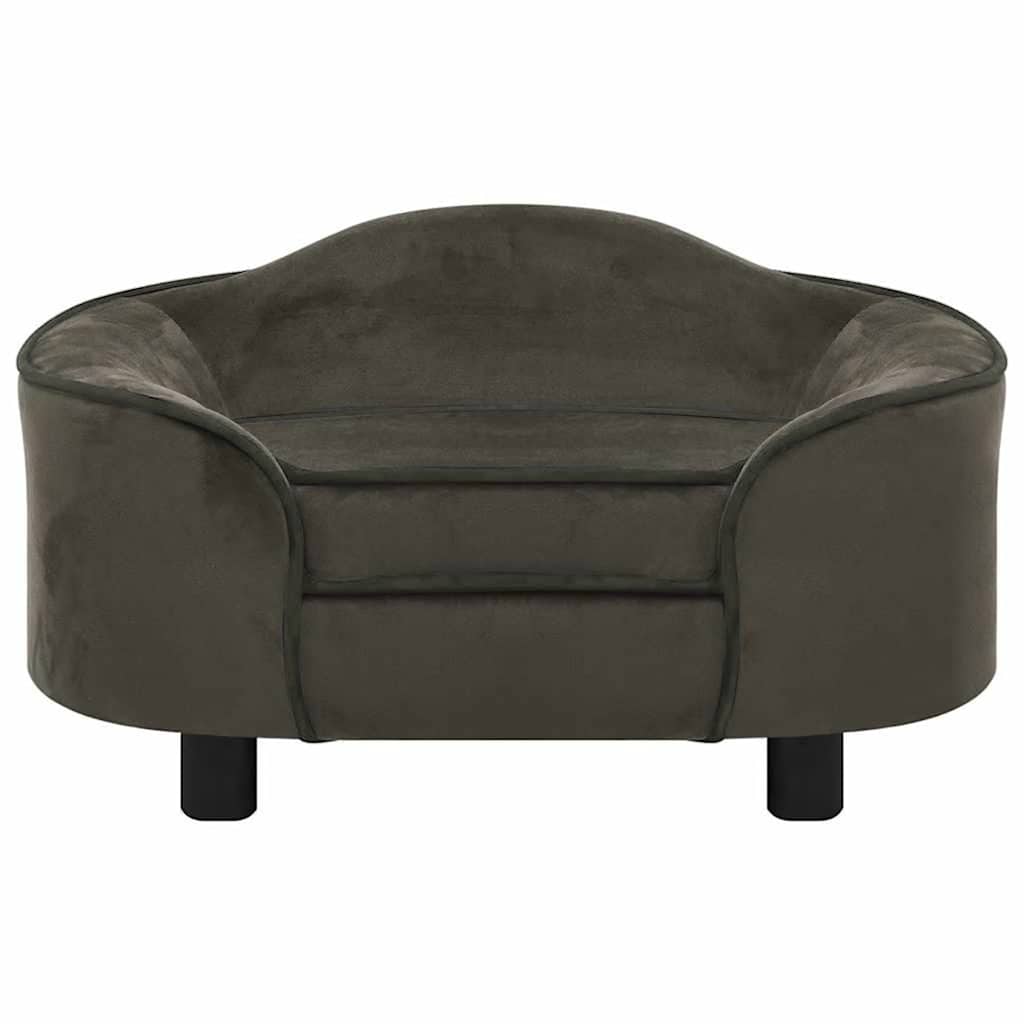 Vidaxl Dog Bank 67x47x36 cm peluche grigio scuro