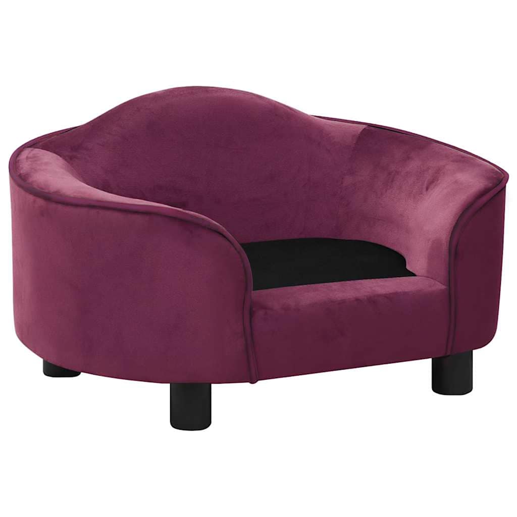 Vidaxl Dog Bank 67x47x36 cm Plush Bordeaux rosso