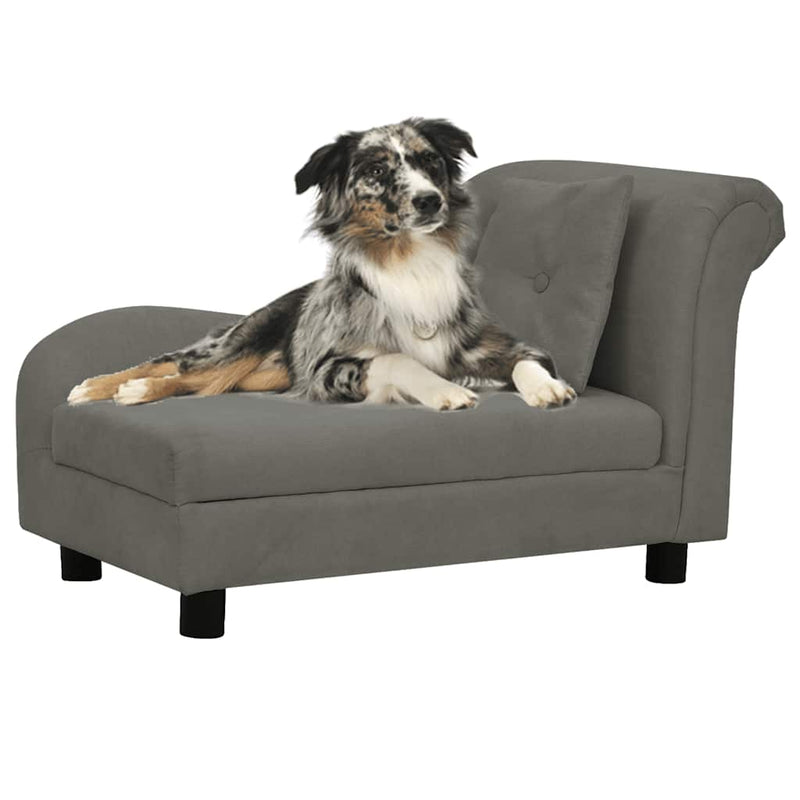 Vidaxl Bank con cojín 83x44x44 cm peluche gris oscuro