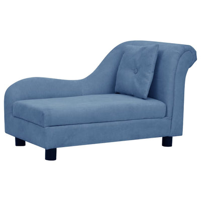 Vidaxl Bank con cojín 83x44x44 cm peluche azul