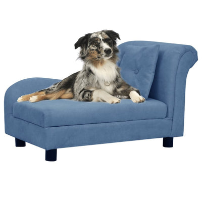 Vidaxl Dog Bank con cuscino 83x44x44 cm peluche blu