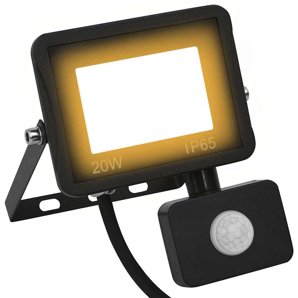 Faretto VidaXL con sensore LED 20 W bianco caldo