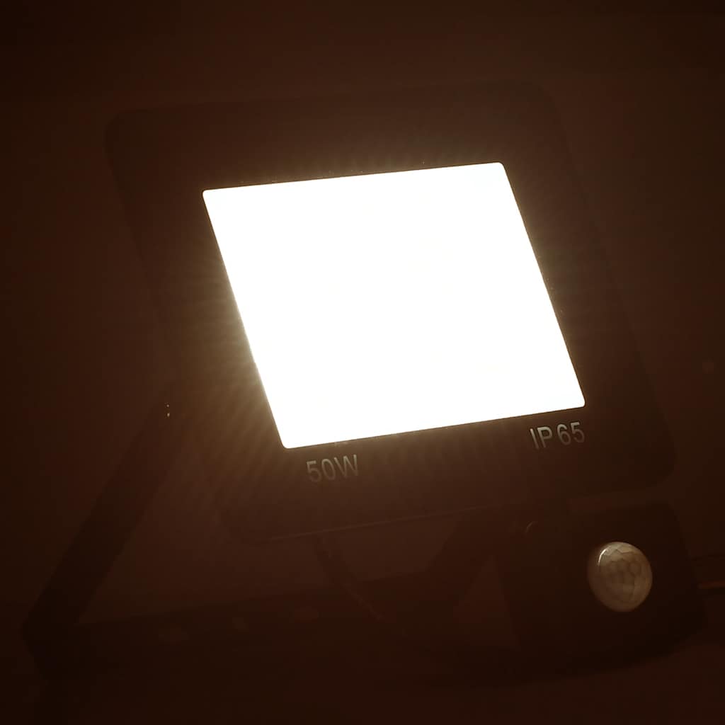 Foco VidaXL con sensor LED 50 W blanco cálido