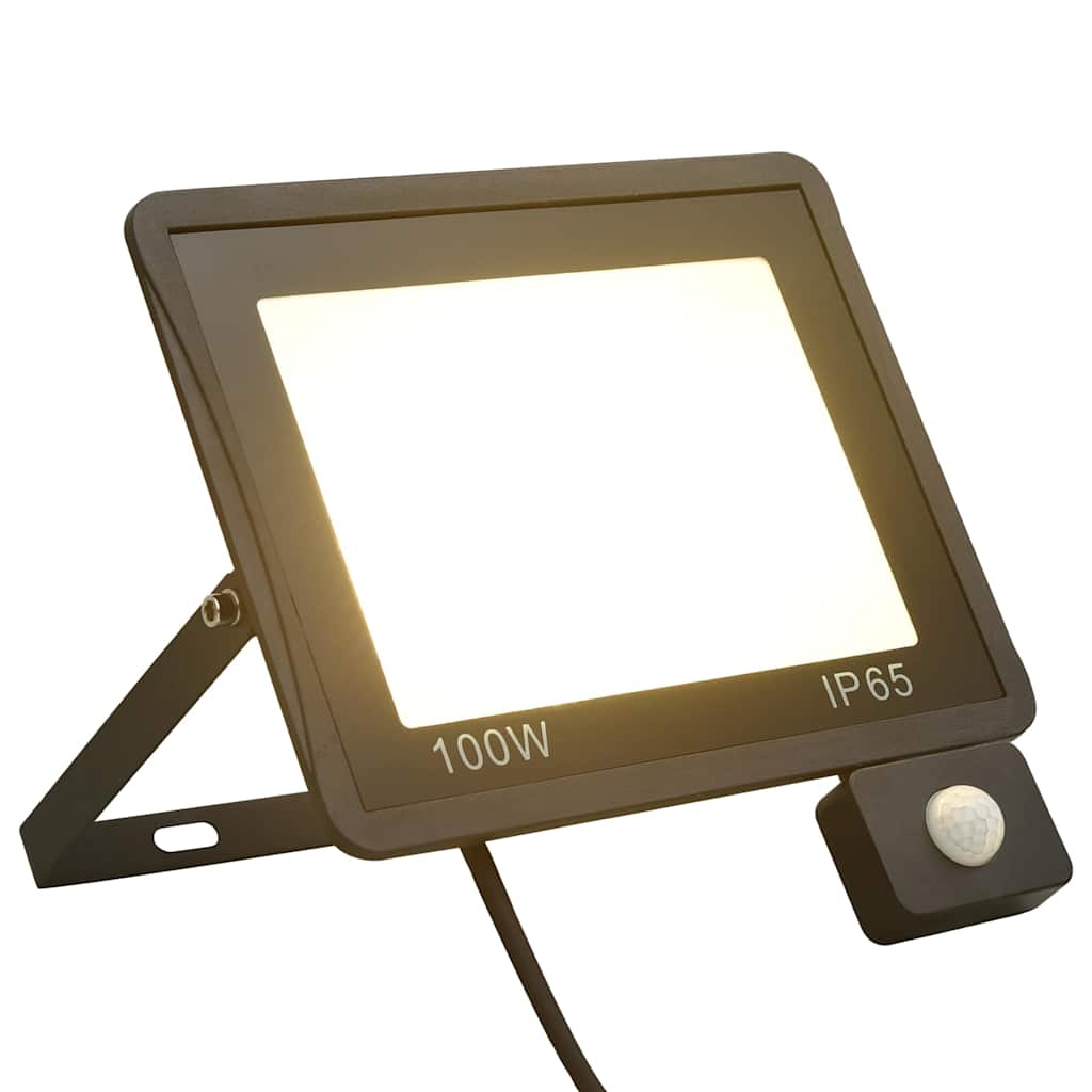 Faretto VidaXL con sensore LED 100 W bianco caldo