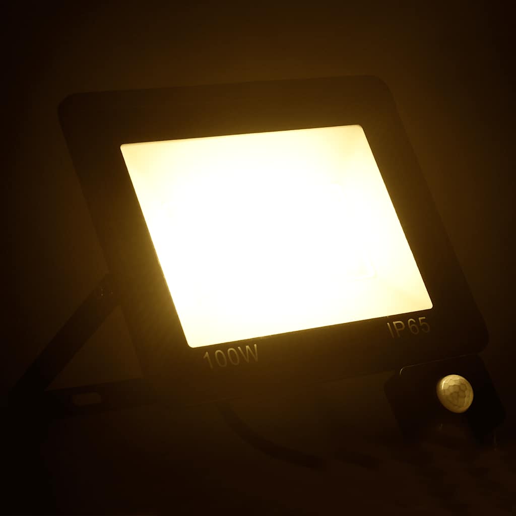 Faretto VidaXL con sensore LED 100 W bianco caldo