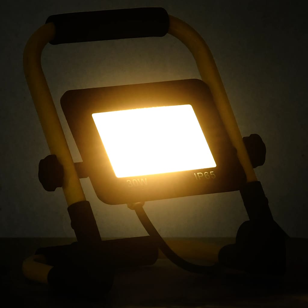 Foco VidaXL con mango LED 30 W blanco cálido