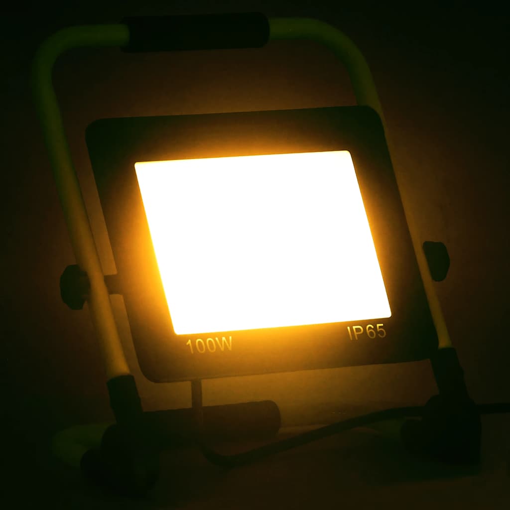 Foco VidaXL con mango LED 100 W blanco cálido