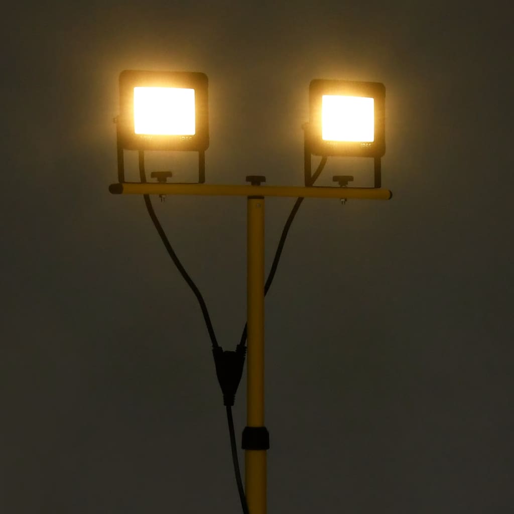 Foco VidaXL con trípode LED 2x30 W blanco cálido