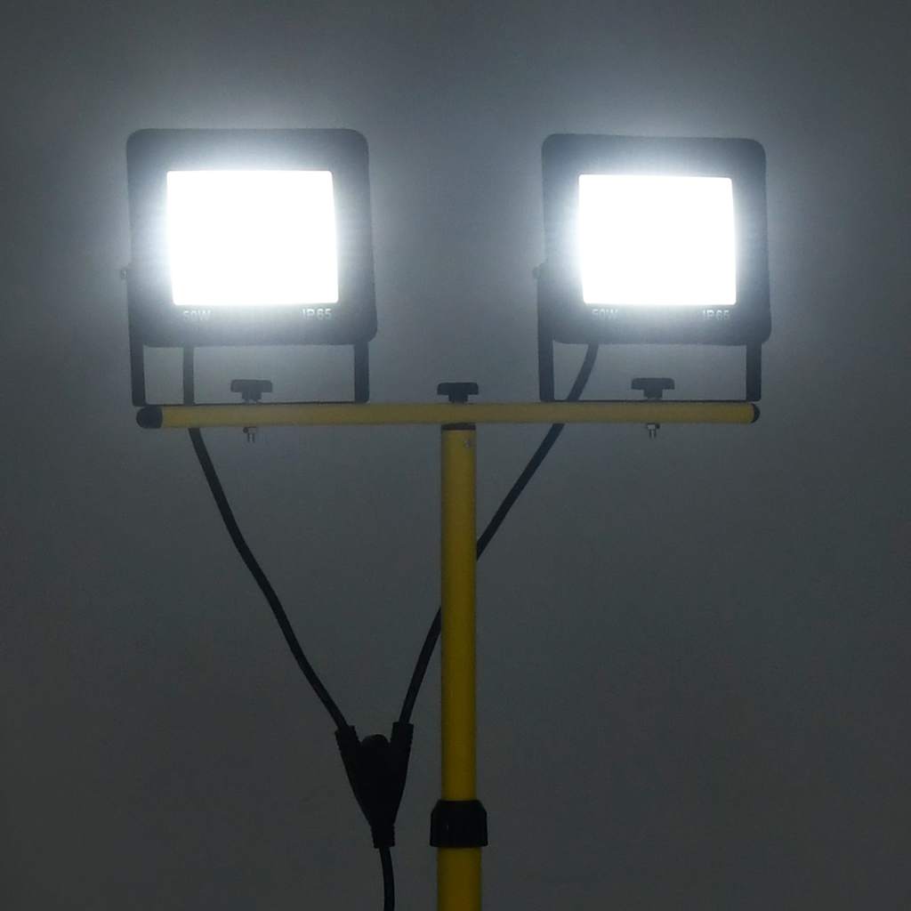 Foco VidaXL con trípode LED 2x50 W blanco frío