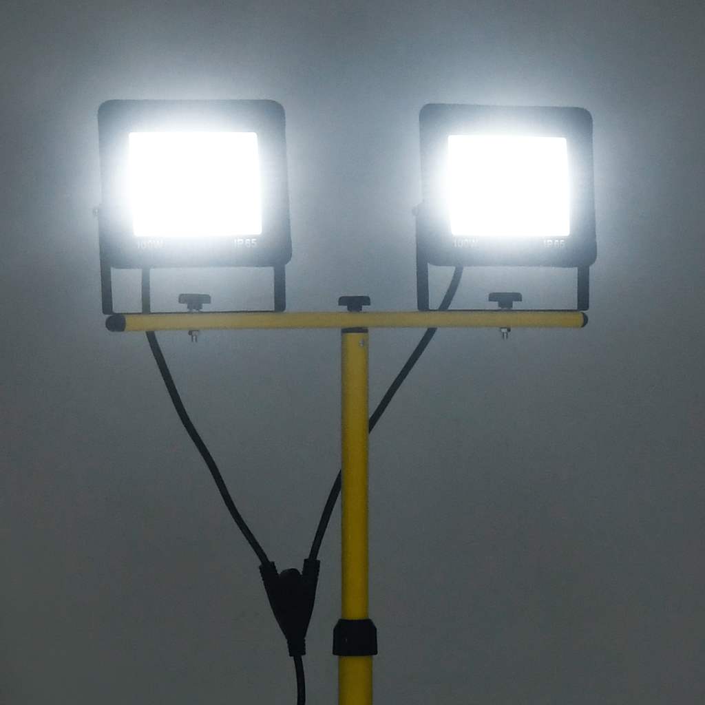 Faretto VidaXL con treppiede LED 2x100 W bianco freddo