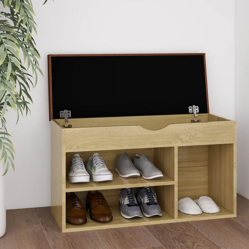 Panca per scarpe Vidaxl con cuscino 80x30x47 cm in legno di legno.