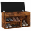 Vidaxl schoenenbank met kussen 80x30x47 cm bewerkt hout gerookt eiken