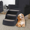Vidaxl Dog Staircase 3 passi pieghevole nero