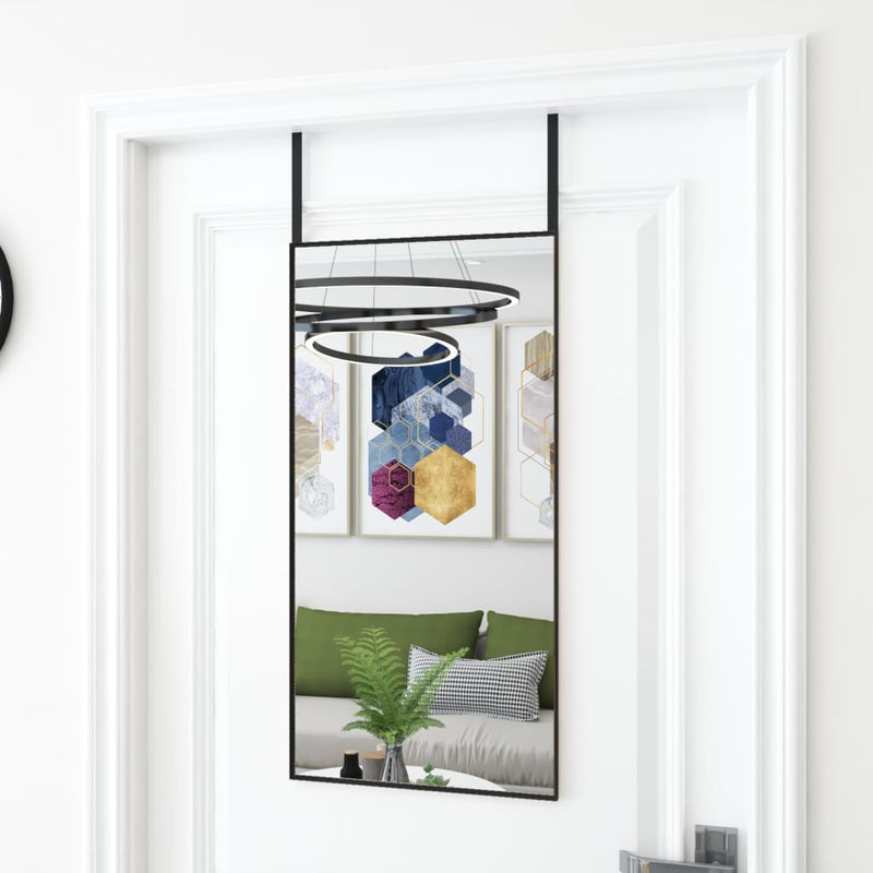 Vidaxl Door Mirror 40x80 cm de vidrio y aluminio negro