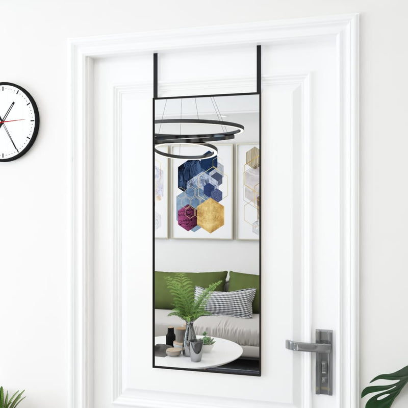 Specchio della porta Vidaxl 40x100 cm di vetro e nero in alluminio